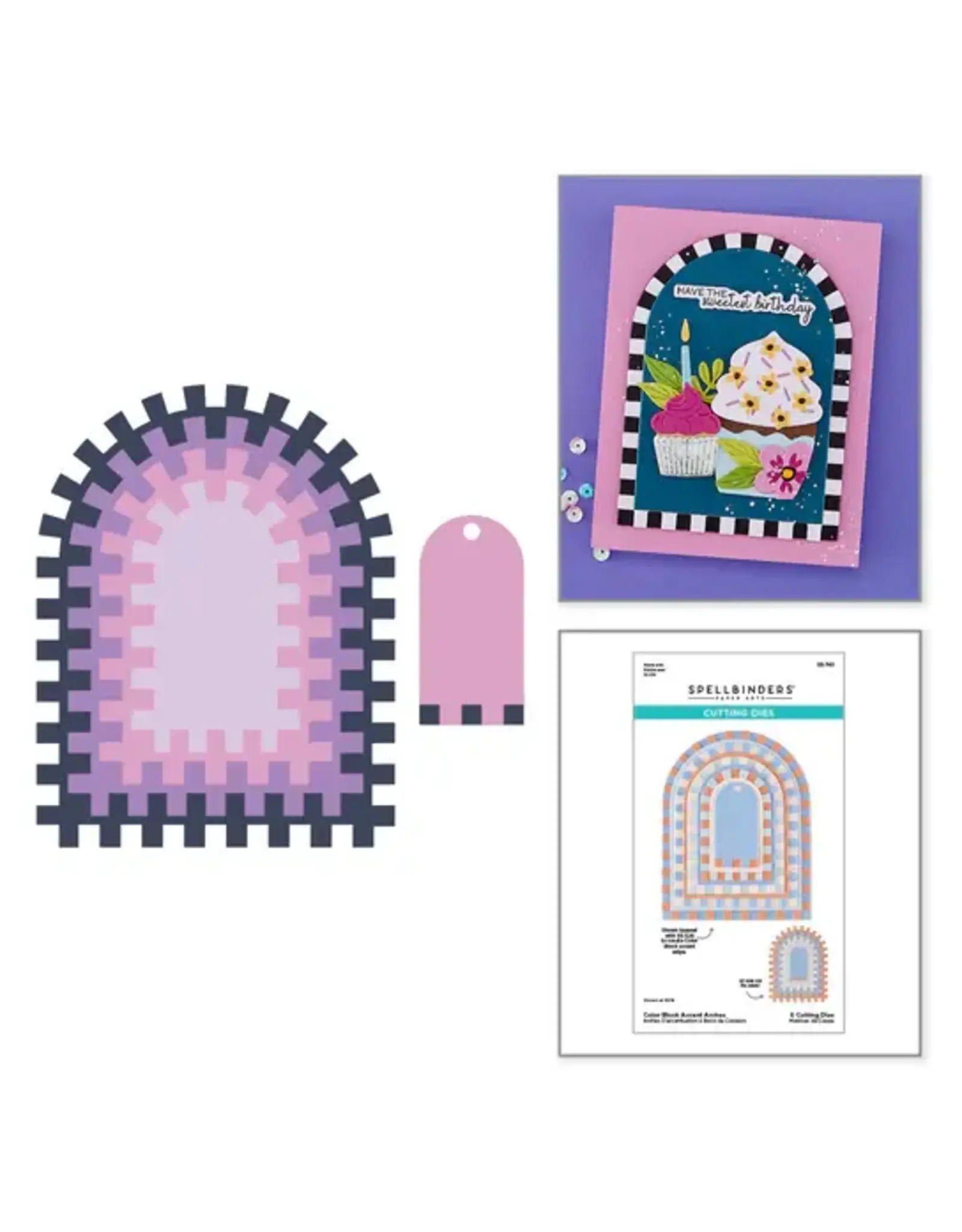 SPELLBINDERS SPELLBINDERS COLOR BLOCK ACCENT ARCHES ETCHED DIE SET