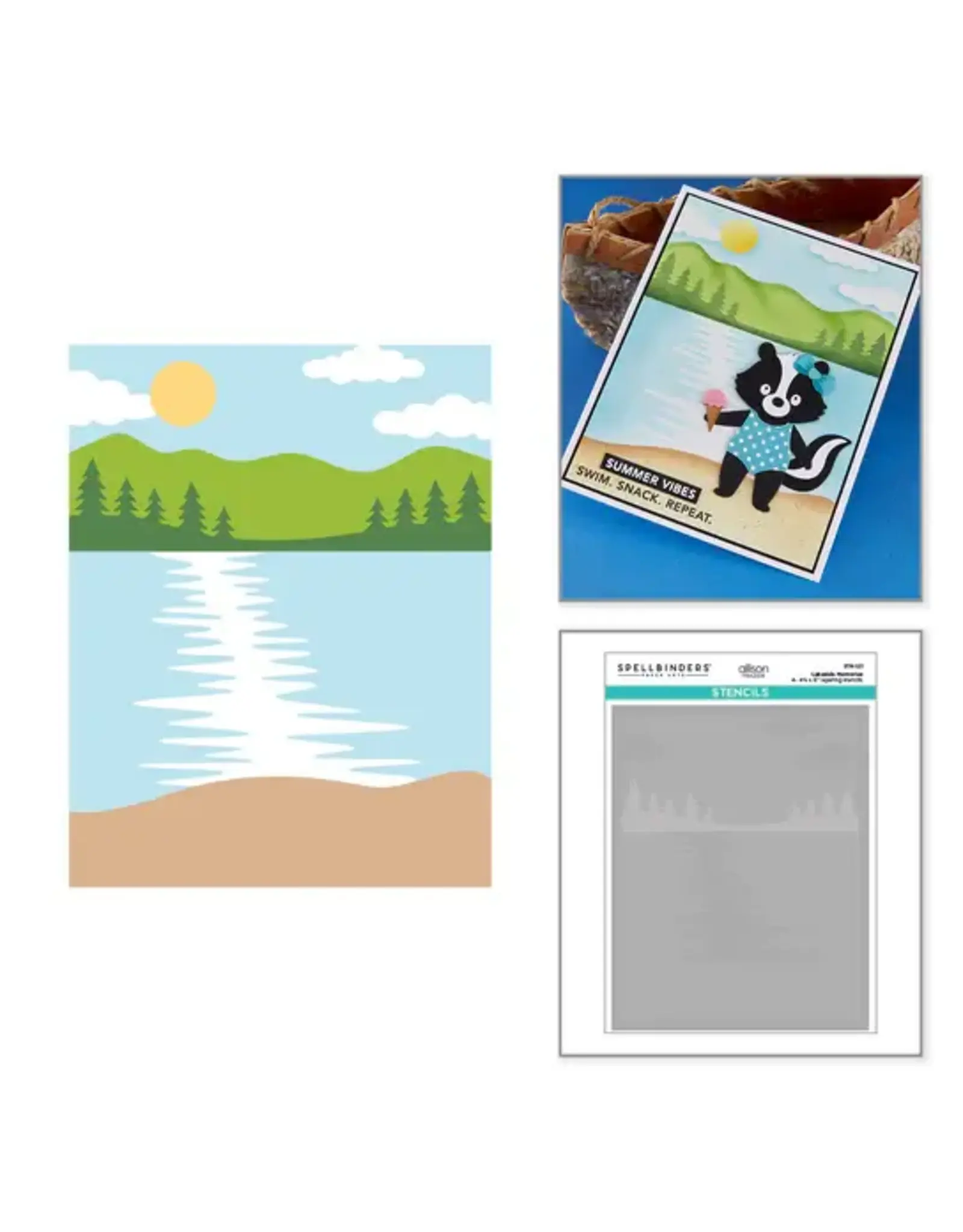 SPELLBINDERS SPELLBINDERS ALLISON FRAZIER LAKESIDE MEMORIES LAYERED STENCIL SET