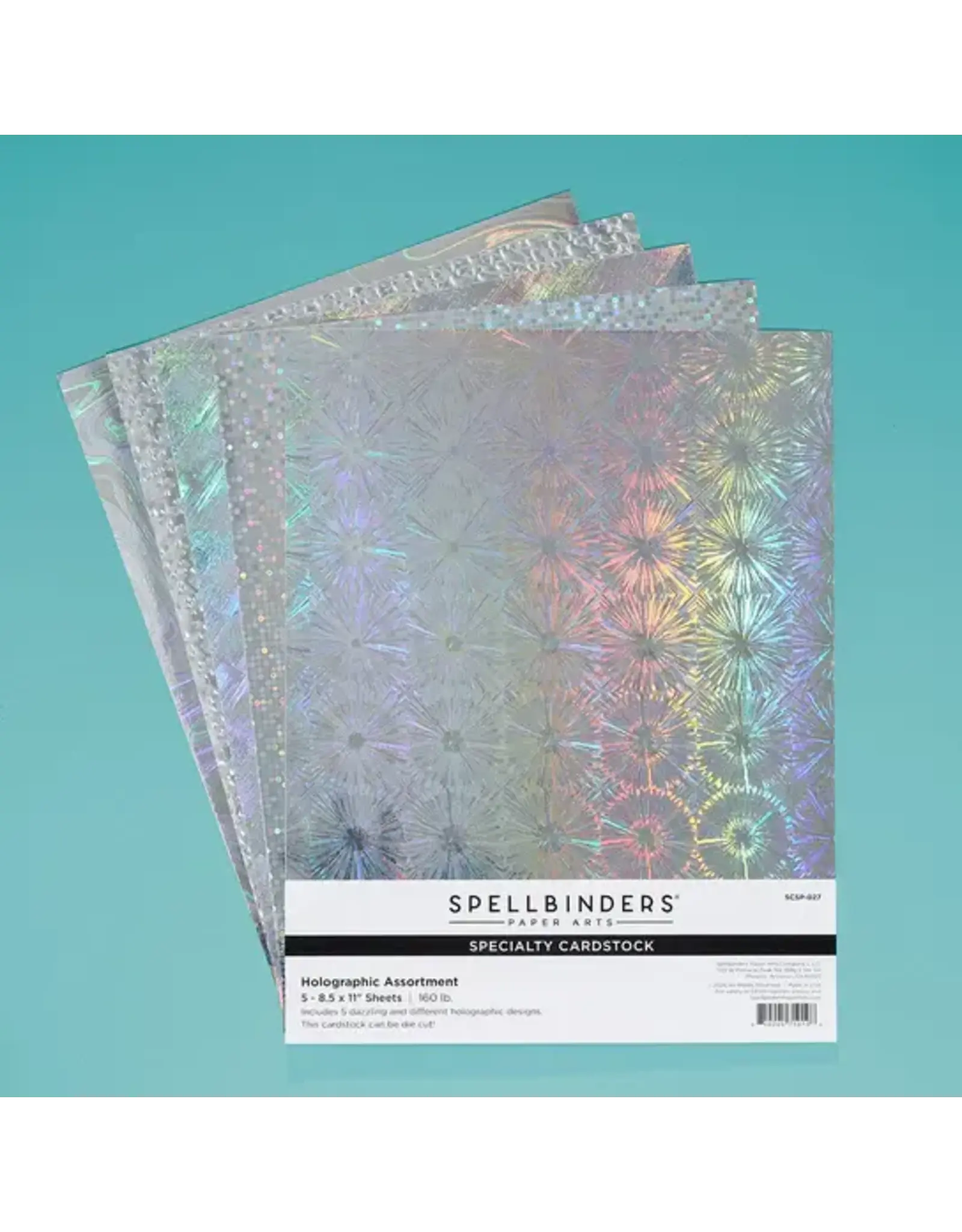 SPELLBINDERS SPELLBINDERS HOLOGRAPHIC ASSORTMENT CARDSTOCK 8.5x11 5/PK