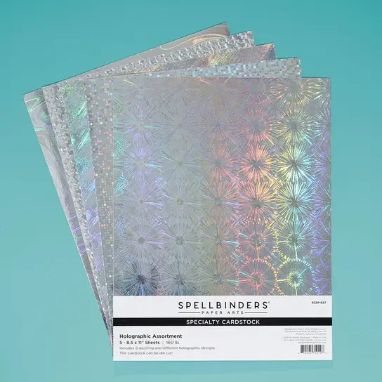 SPELLBINDERS SPELLBINDERS HOLOGRAPHIC ASSORTMENT CARDSTOCK 8.5x11 5/PK