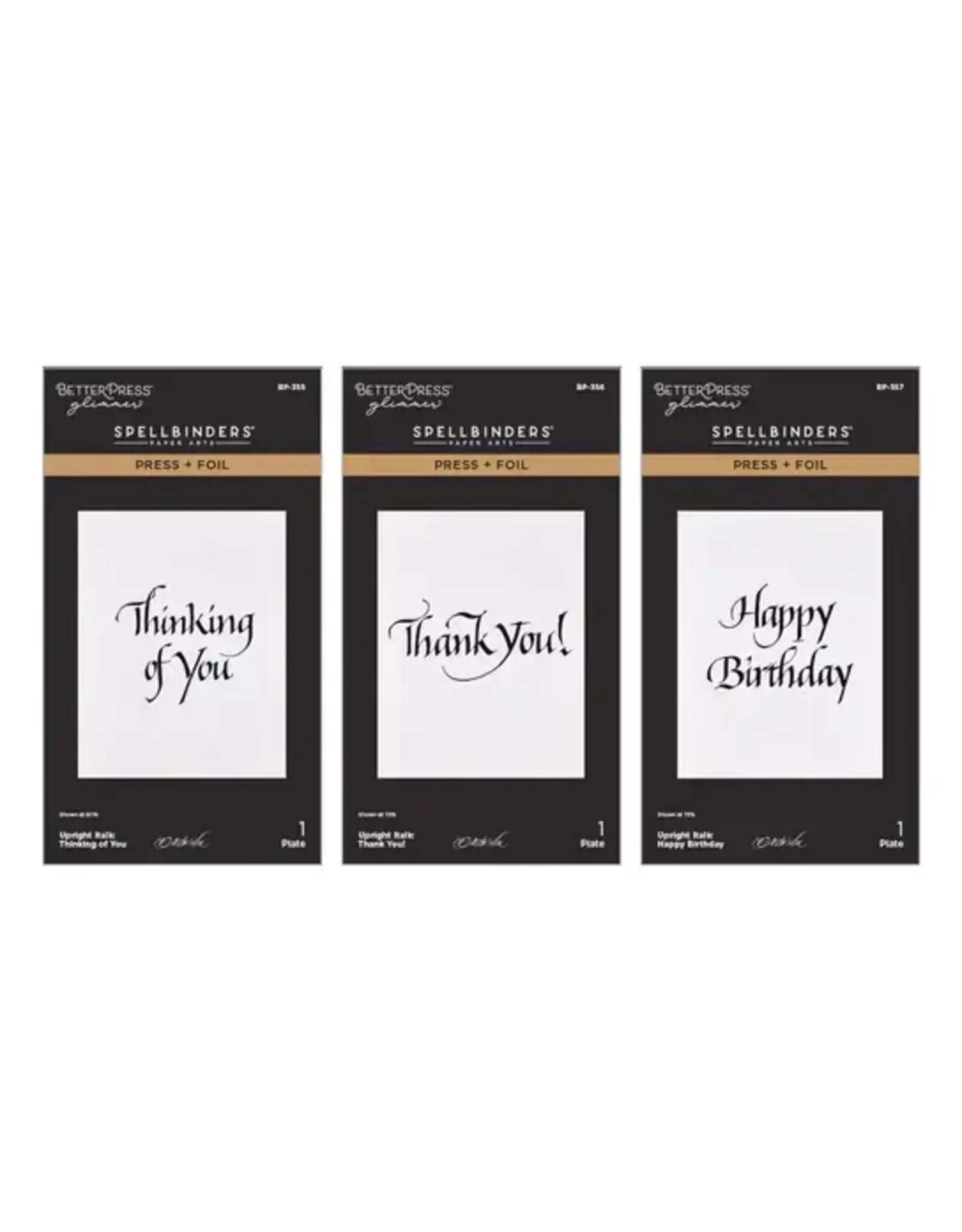 SPELLBINDERS SPELLBINDERS BETTERPRESS UPRIGHT ITALIC EVERYDAY SENTIMENTS PRESS + FOIL PLATE BUNDLE