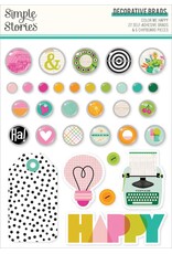 SIMPLE STORIES SIMPLE STORIES COLOR ME HAPPY DECORATIVE BRADS