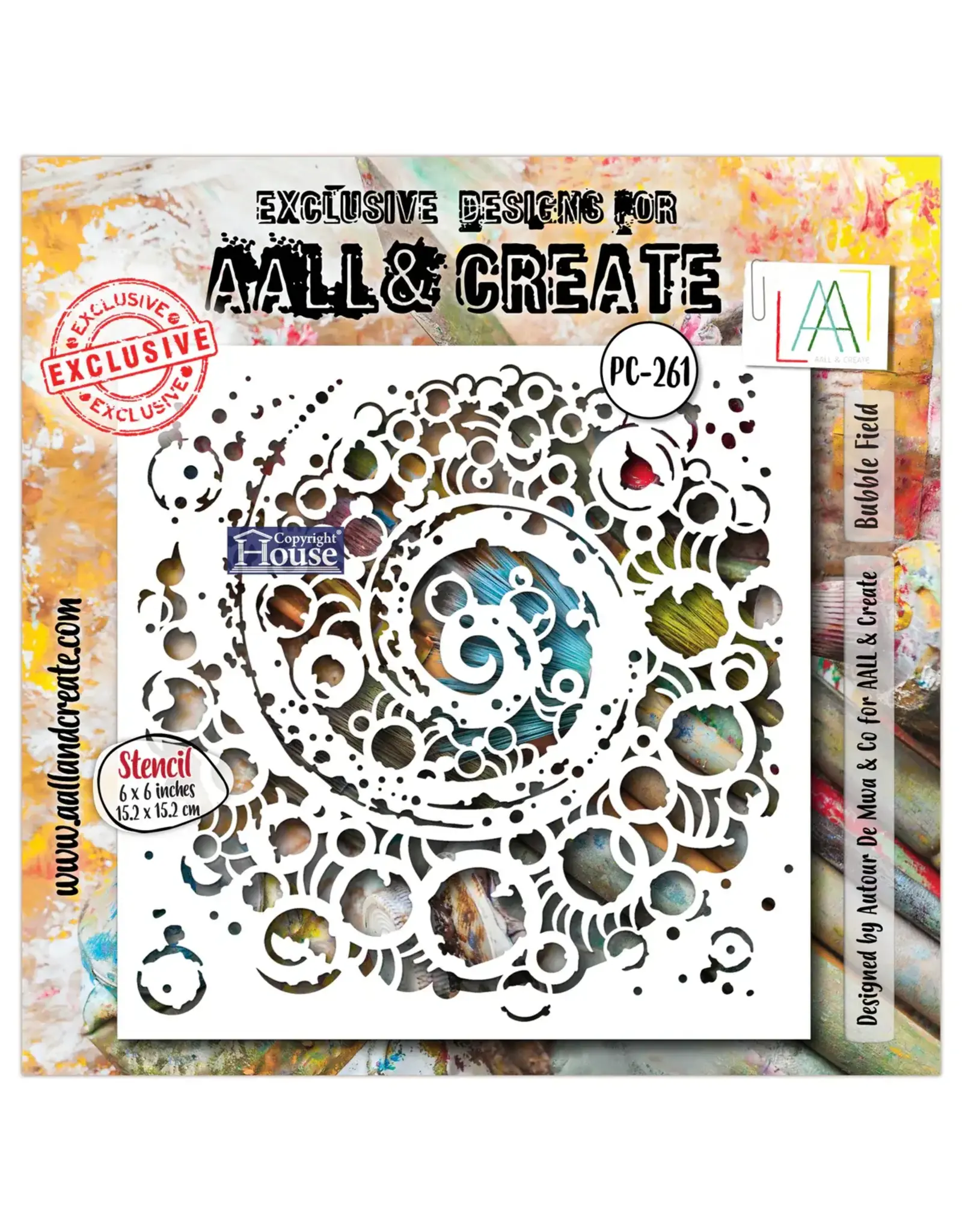 AALL & CREATE AALL & CREATE AUTOUR DE MWA #261 BUBBLE FIELD 6X6 STENCIL
