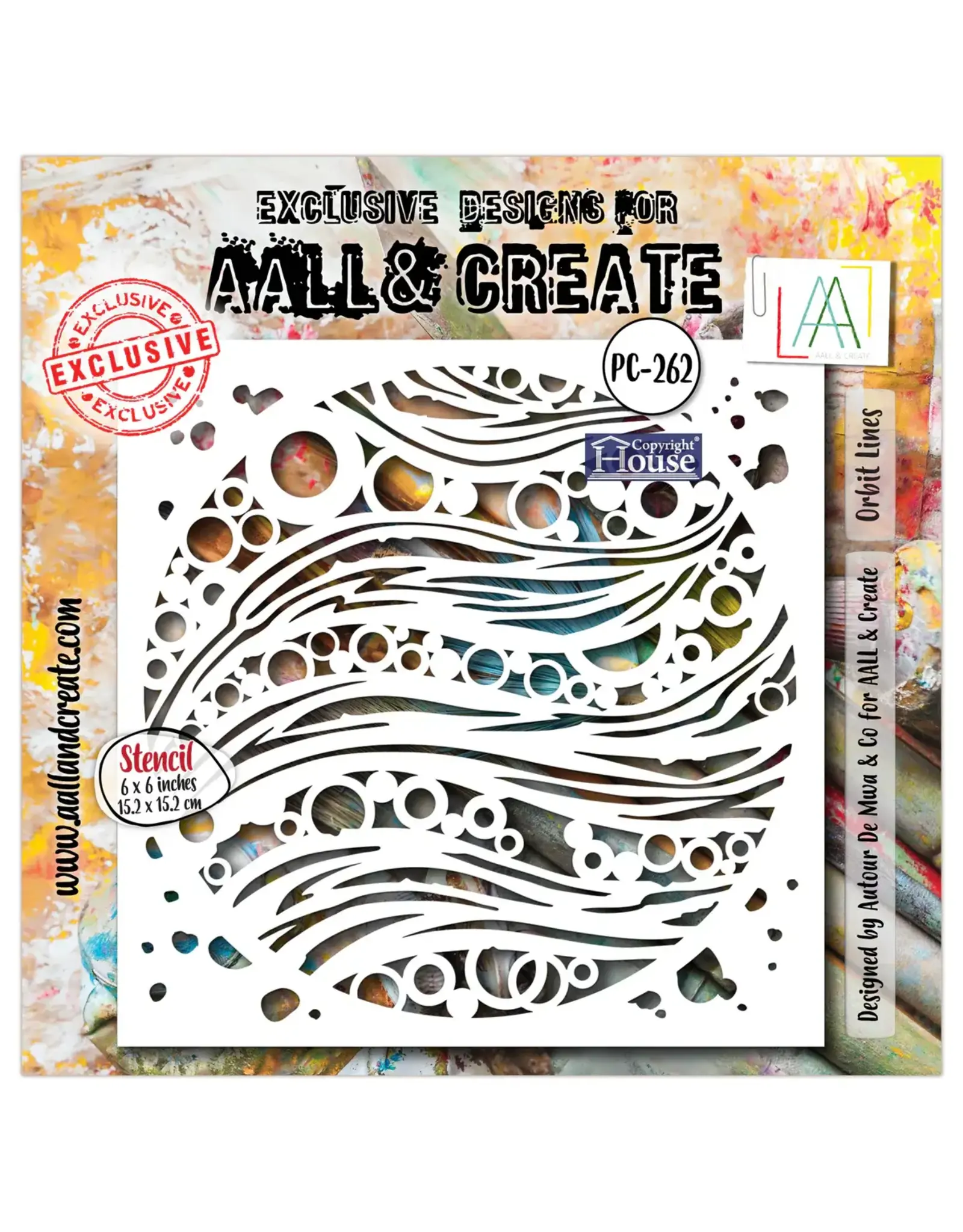 AALL & CREATE AALL & CREATE AUTOUR DE MWA #262 ORBIT LINES 6X6 STENCIL