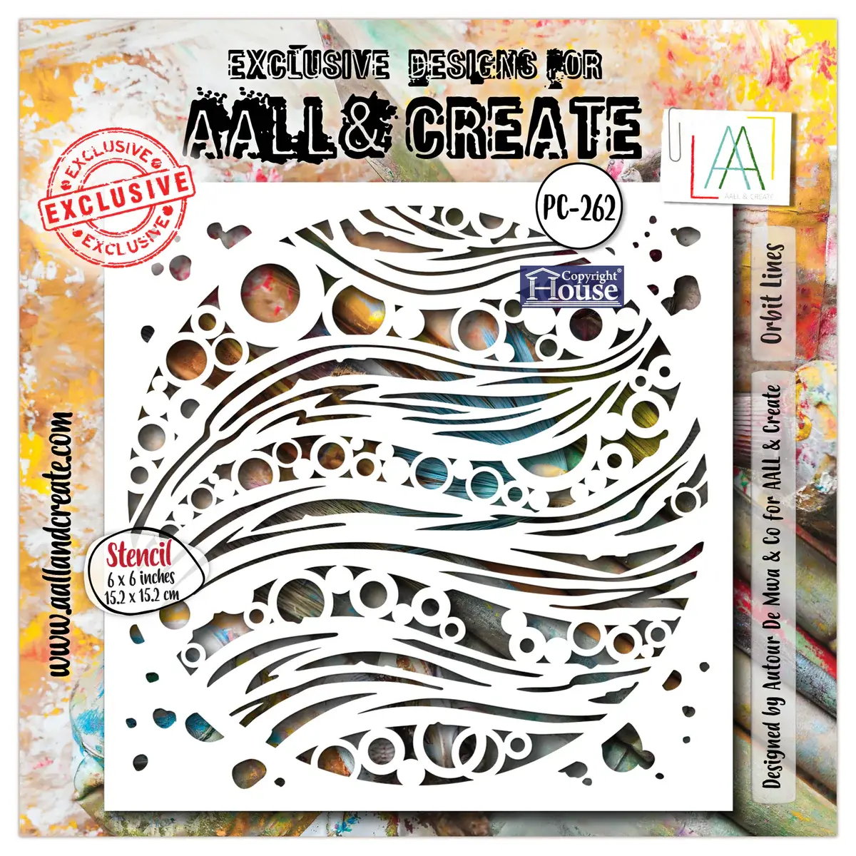 AALL & CREATE AALL & CREATE AUTOUR DE MWA #262 ORBIT LINES 6X6 STENCIL