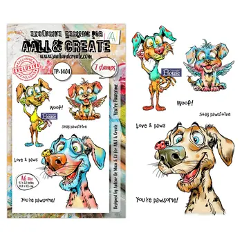 AALL & CREATE AALL & CREATE AUTOUR DE MWA #1404 YOU'RE PAWSOME A6 CLEAR STAMP SET