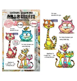 AALL & CREATE AALL & CREATE AUTOUR DE MWA #1405 JUST MEOWMORIES A6 CLEAR STAMP SET
