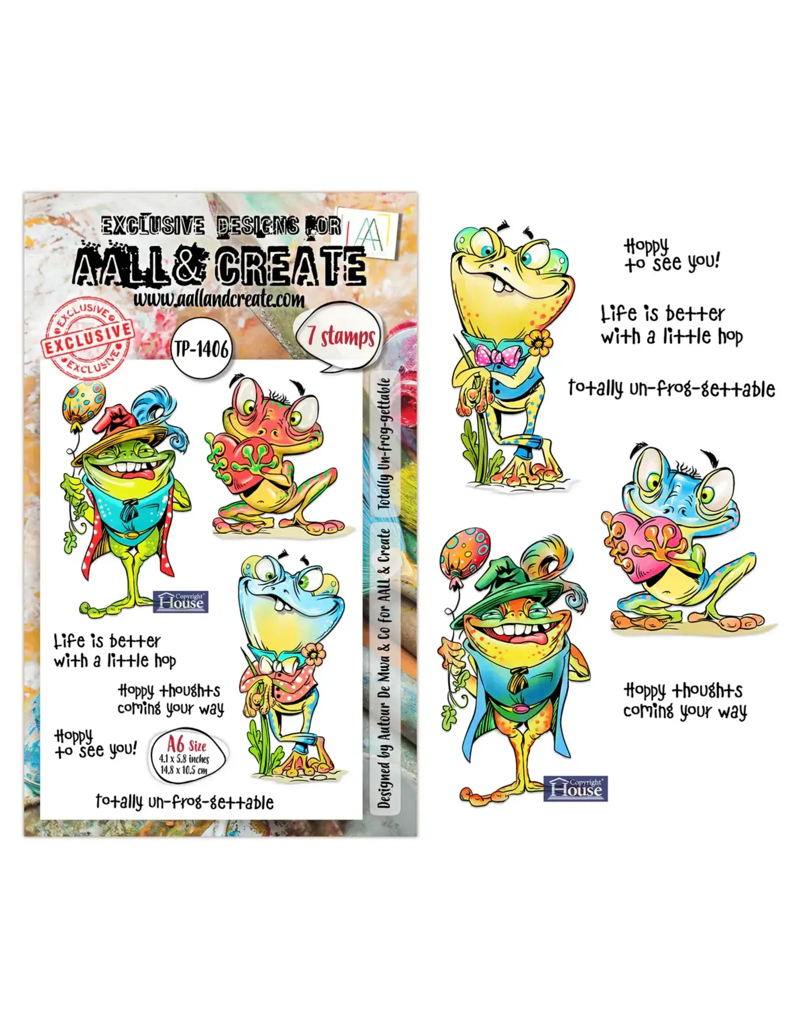 AALL & CREATE AALL & CREATE AUTOUR DE MWA #1406 TOTTALY UN-FROG-GETTABLE A6 CLEAR STAMP SET
