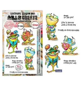 AALL & CREATE AALL & CREATE AUTOUR DE MWA #1406 TOTTALY UN-FROG-GETTABLE A6 CLEAR STAMP SET
