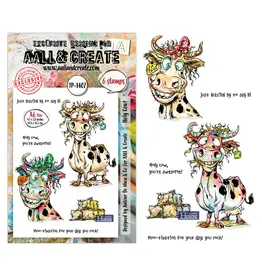 AALL & CREATE AALL & CREATE AUTOUR DE MWA #1407 HOLY COW! A6 CLEAR STAMP SET