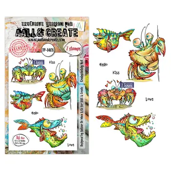 AALL & CREATE AALL & CREATE AUTOUR DE MWA #1408 CRABSOLUTELY NOT A6 CLEAR STAMP SET
