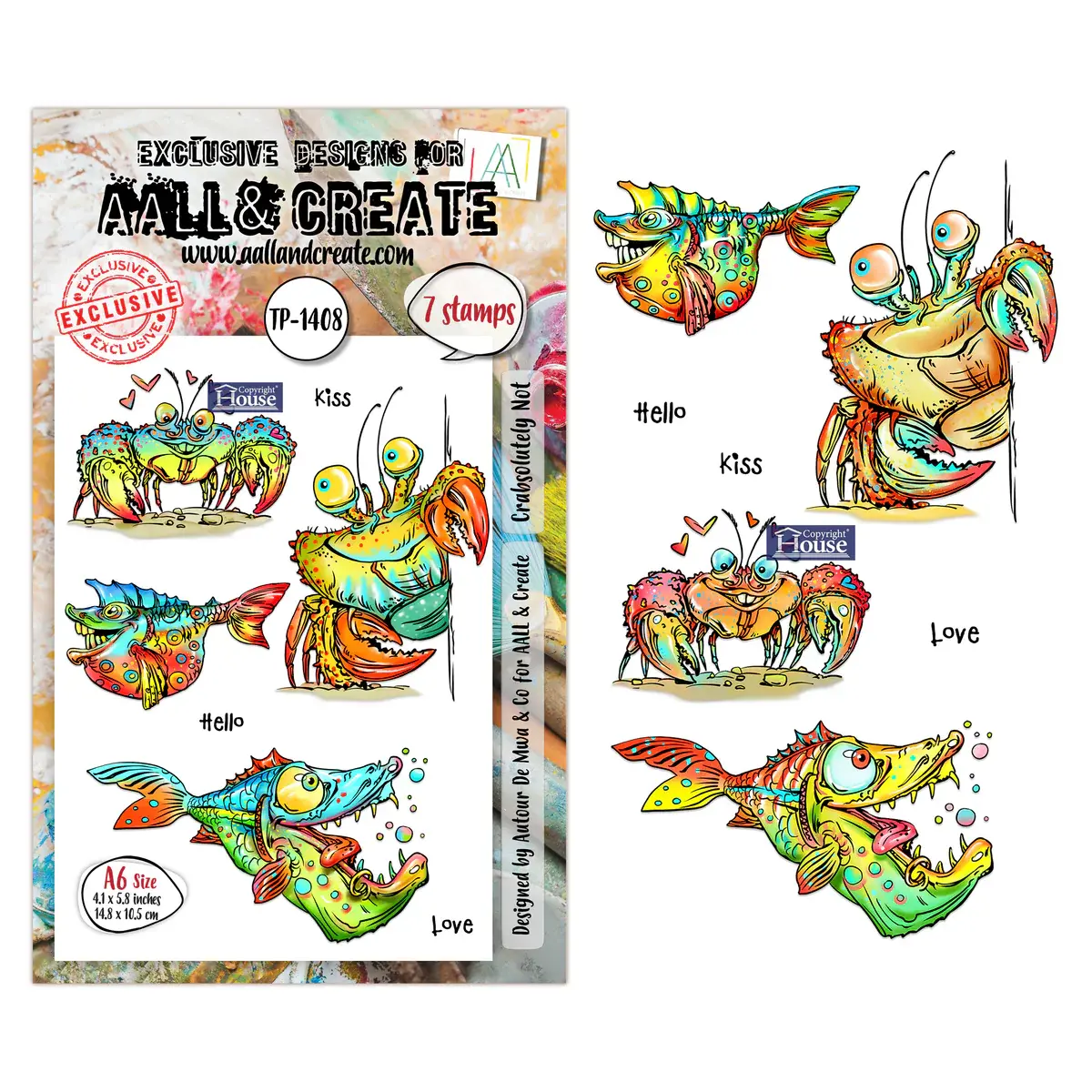 AALL & CREATE AALL & CREATE AUTOUR DE MWA #1408 CRABSOLUTELY NOT A6 CLEAR STAMP SET