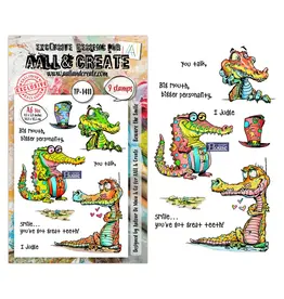 AALL & CREATE AALL & CREATE AUTOUR DE MWA #1411 BEWARE THE SMILE A6 CLEAR STAMP SET