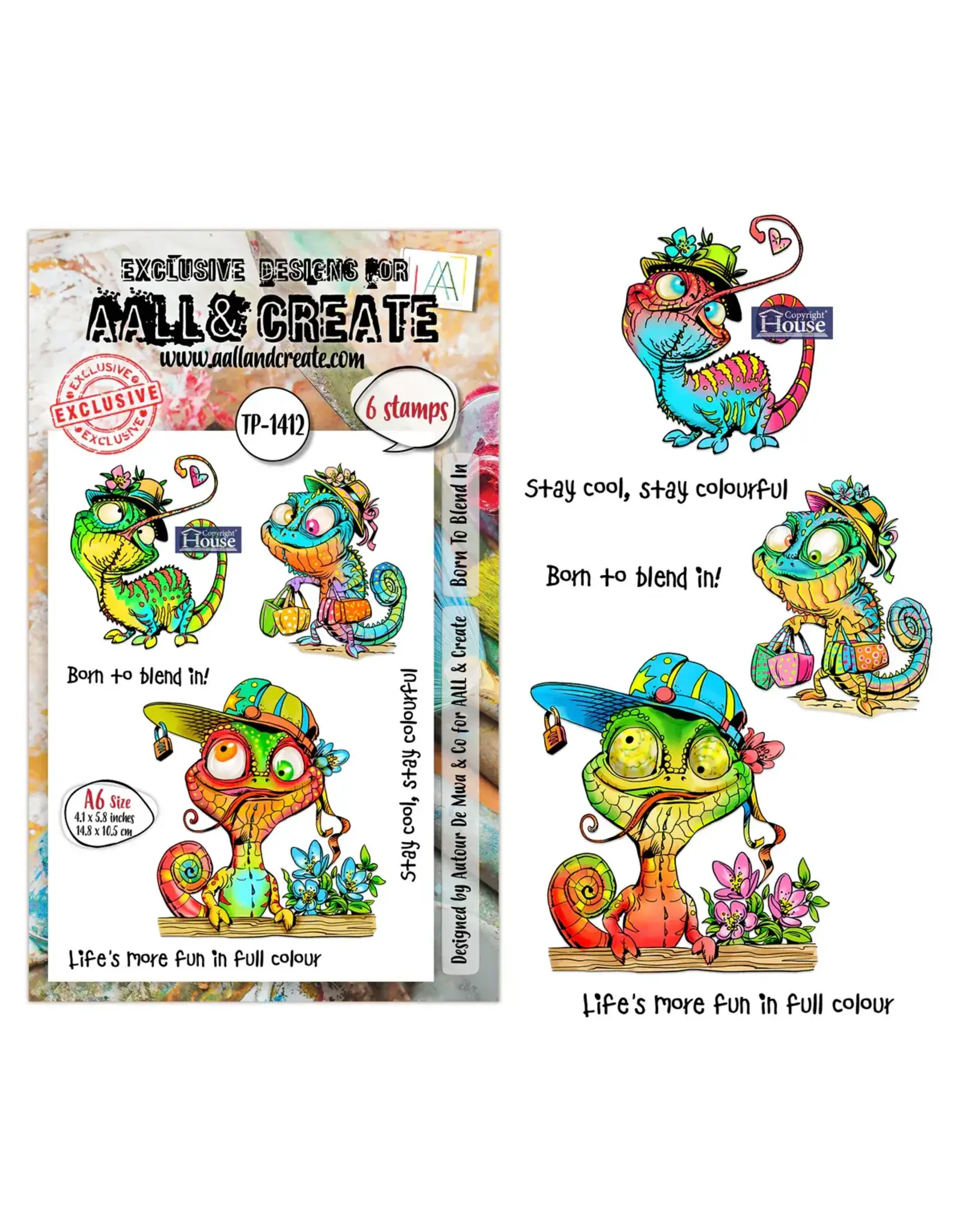 AALL & CREATE AALL & CREATE AUTOUR DE MWA #1412 BORN TO BLEND IN A6 CLEAR STAMP SET