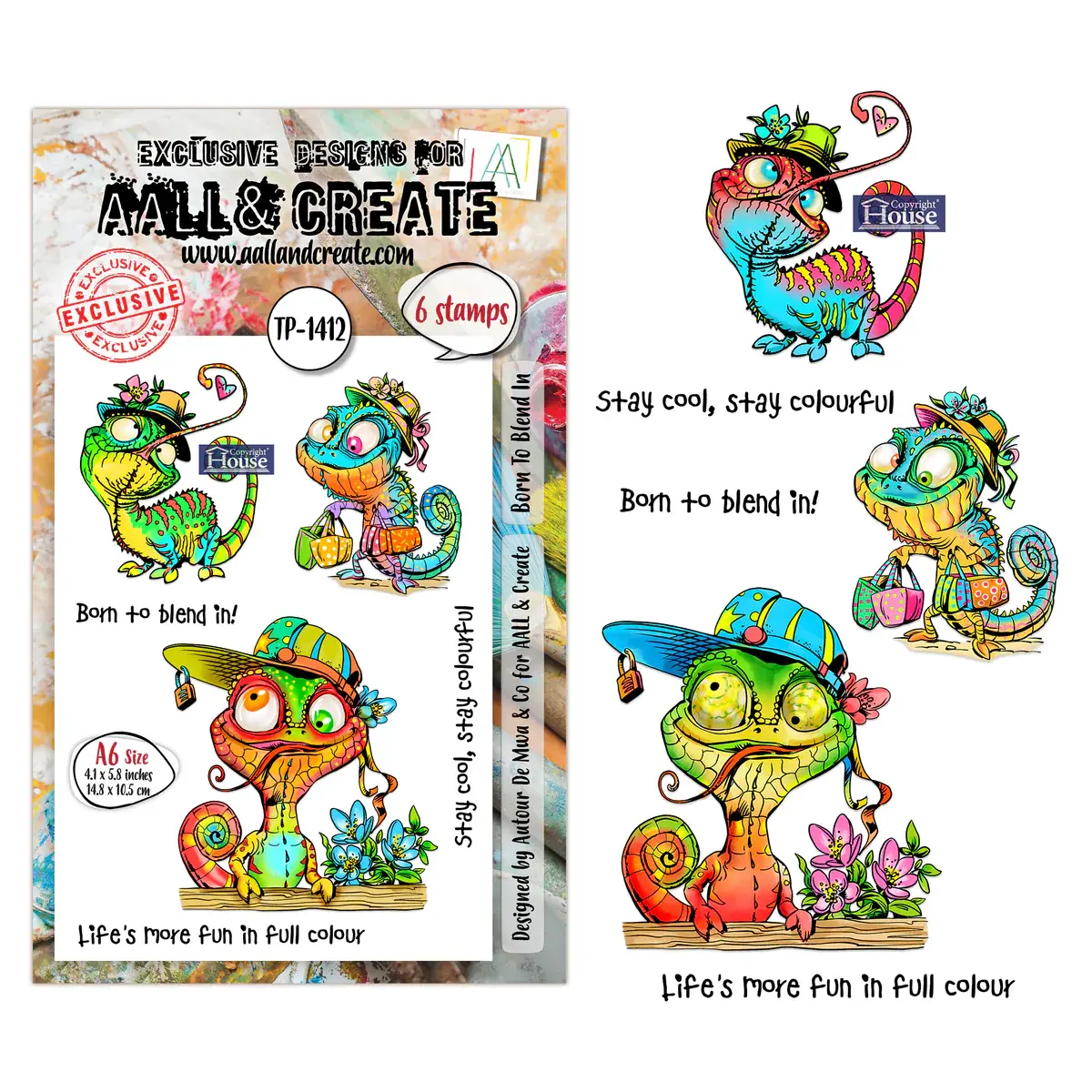AALL & CREATE AALL & CREATE AUTOUR DE MWA #1412 BORN TO BLEND IN A6 CLEAR STAMP SET