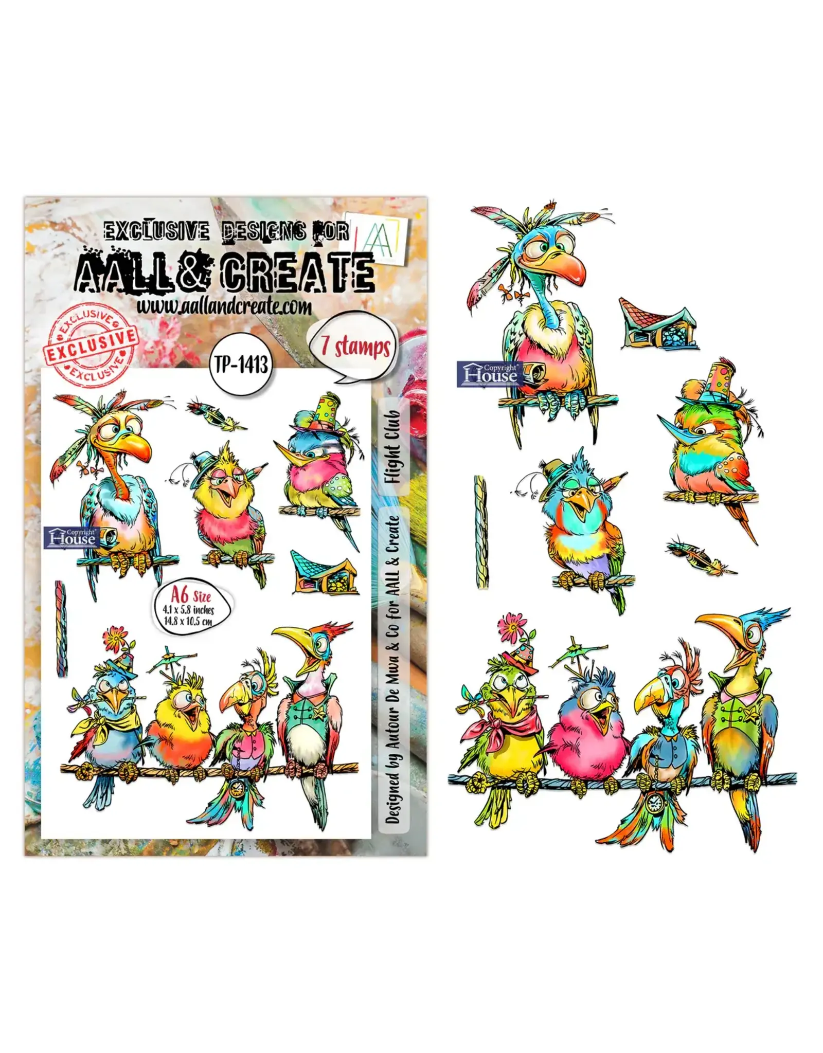 AALL & CREATE AALL & CREATE AUTOUR DE MWA #1413 FLIGHT CLUB A6 CLEAR STAMP SET