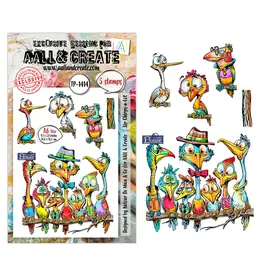 AALL & CREATE AALL & CREATE AUTOUR DE MWA #1414 CHIRPS-A-LOT A6 CLEAR STAMP SET
