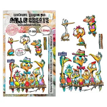 AALL & CREATE AALL & CREATE AUTOUR DE MWA #1414 CHIRPS-A-LOT A6 CLEAR STAMP SET