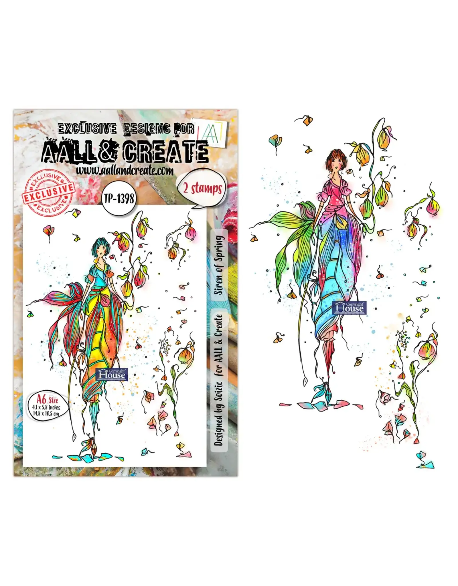 AALL & CREATE AALL & CREATE SOIZIC #1398 SIREN OF SPRING A6 CLEAR STAMP SET