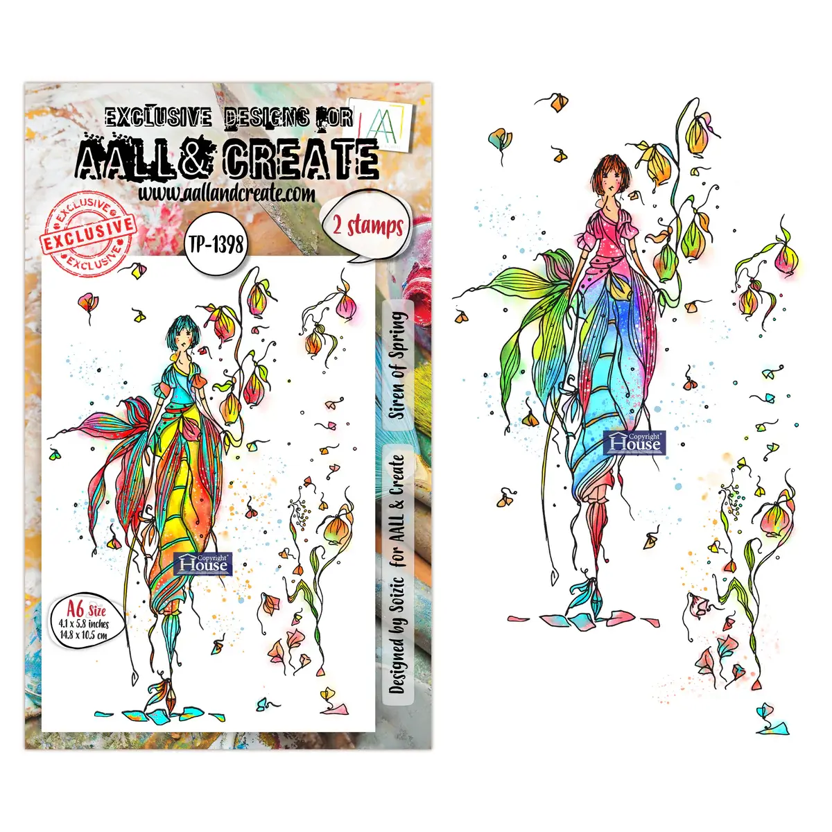 AALL & CREATE AALL & CREATE SOIZIC #1398 SIREN OF SPRING A6 CLEAR STAMP SET
