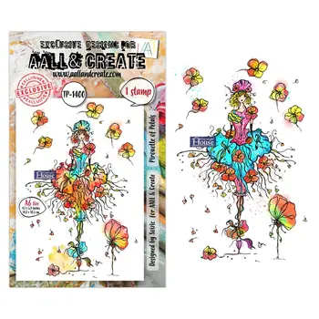 AALL & CREATE AALL & CREATE SOIZIC #1400 PIROUETTE OF PETALS A6 CLEAR STAMP SET