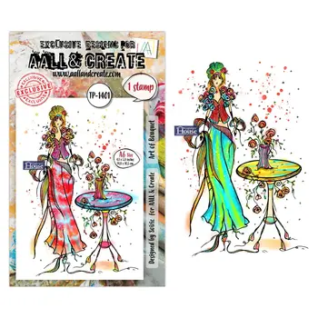 AALL & CREATE AALL & CREATE SOIZIC #1401 ART OF BOUQUET A6 CLEAR STAMP SET