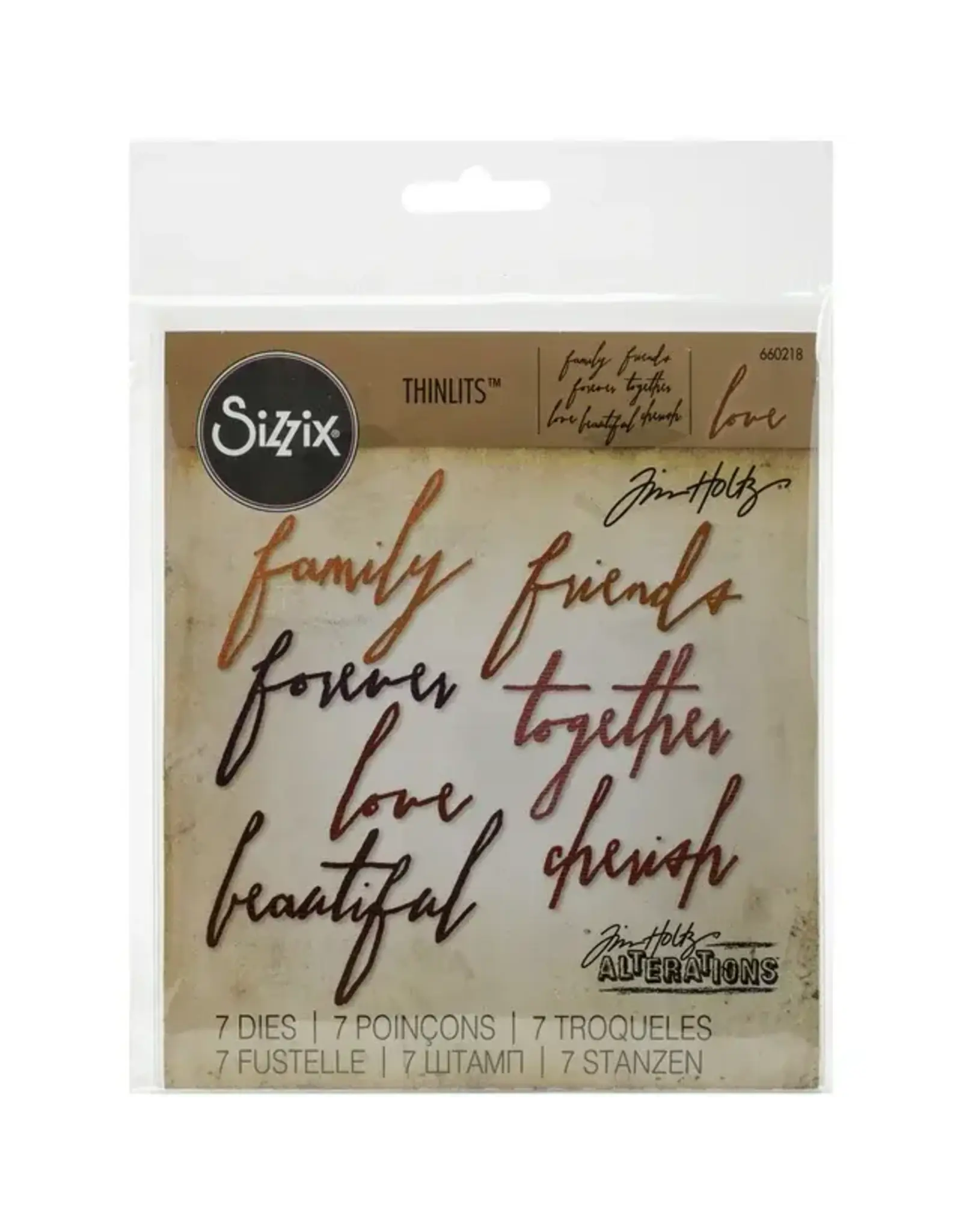 SIZZIX SIZZIX TIM HOLTZ THINLITS HANDWRITTEN LOVE DIE SET