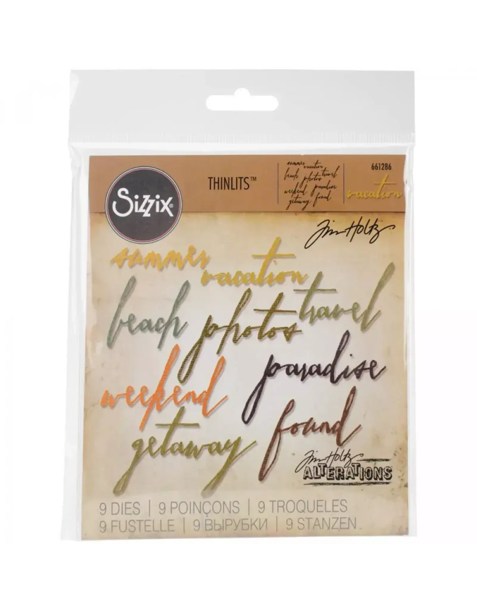 SIZZIX SIZZIX TIM HOLTZ THINLITS HANDWRITTEN VACATION DIE SET