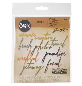 SIZZIX SIZZIX TIM HOLTZ THINLITS HANDWRITTEN VACATION DIE SET