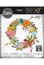 SIZZIX SIZZIX TIM HOLTZ THINLITS VAULT FUNKY FLORAL WREATH DIE SET
