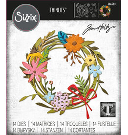 SIZZIX SIZZIX TIM HOLTZ THINLITS VAULT FUNKY FLORAL WREATH DIE SET