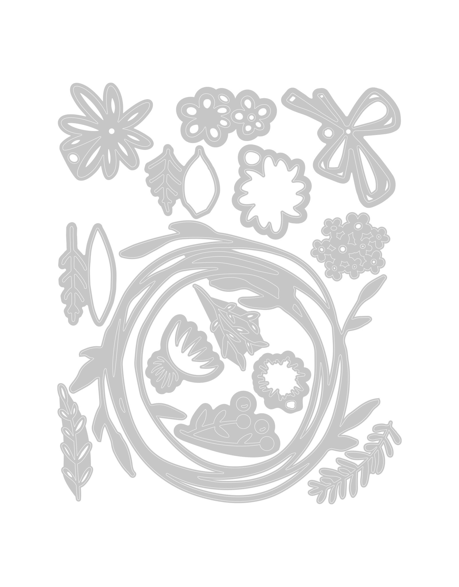 SIZZIX SIZZIX TIM HOLTZ THINLITS VAULT FUNKY FLORAL WREATH DIE SET