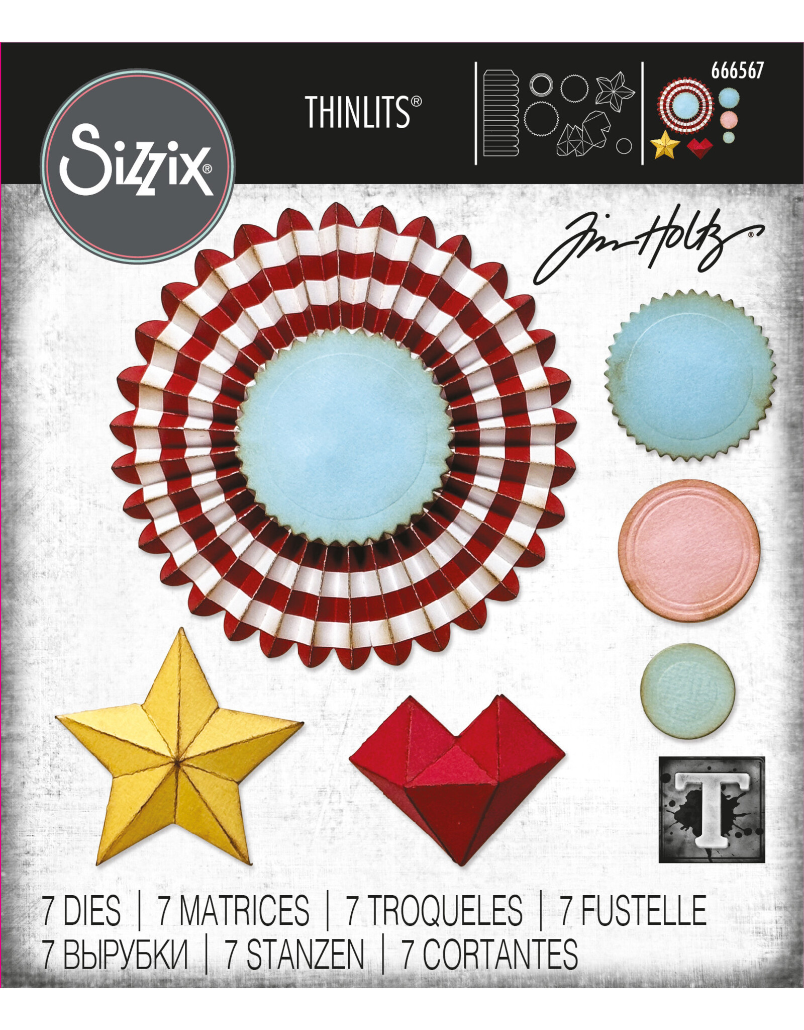 SIZZIX SIZZIX TIM HOLTZ THINLITS VAULT ROSETTES DIE SET