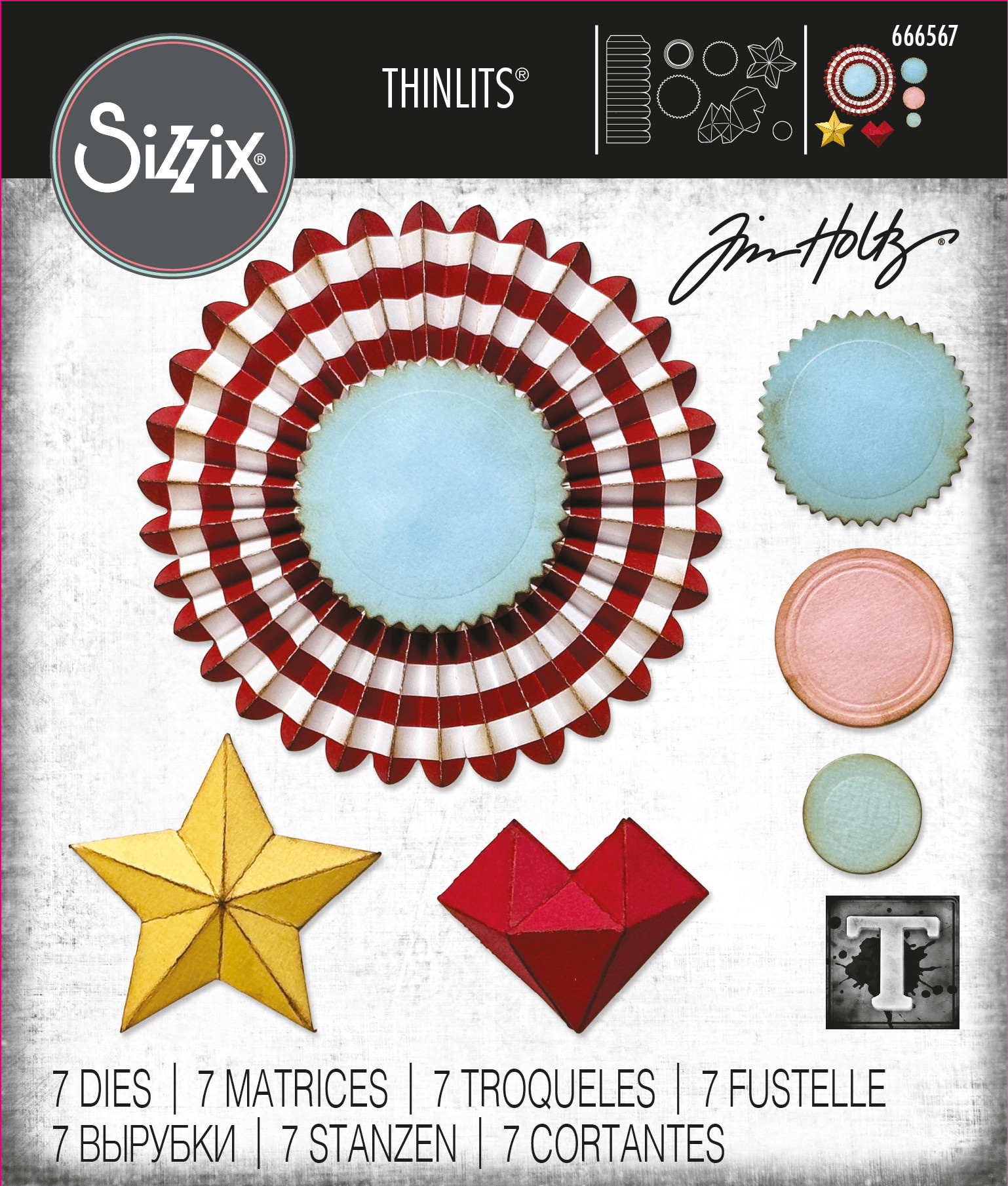 SIZZIX SIZZIX TIM HOLTZ THINLITS VAULT ROSETTES DIE SET