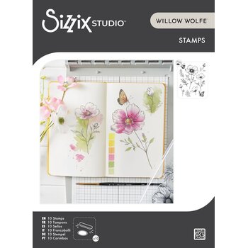 SIZZIX SIZZIX WILLOW WOLFE COSMOS AND BUTTERFLIES CLEAR STAMP SET