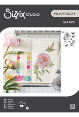 SIZZIX SIZZIX WILLOW WOLFE FLOWERS AND CREATURES CLEAR STAMP SET