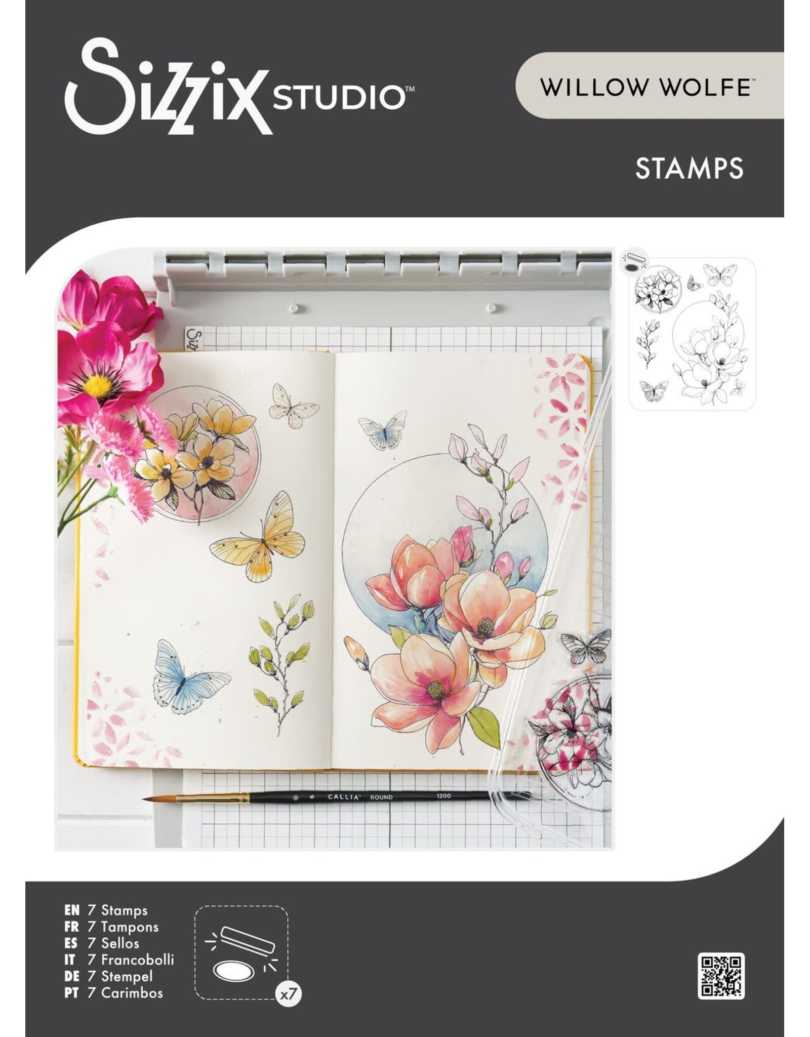 SIZZIX SIZZIX WILLOW WOLFE MAGNOLIA CLEAR STAMP SET