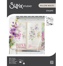 SIZZIX SIZZIX WILLOW WOLFE LOVE LETTERS CLEAR STAMP SET