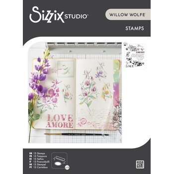 SIZZIX SIZZIX WILLOW WOLFE LOVE LETTERS CLEAR STAMP SET