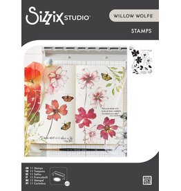 SIZZIX SIZZIX WILLOW WOLFE WILD BLOOMS CLEAR STAMP SET