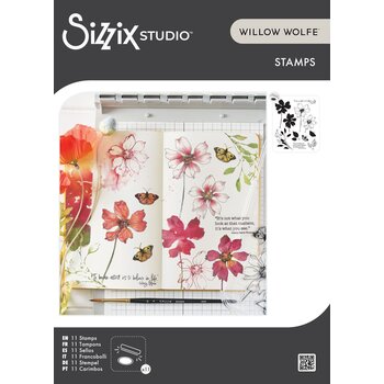SIZZIX SIZZIX WILLOW WOLFE WILD BLOOMS CLEAR STAMP SET