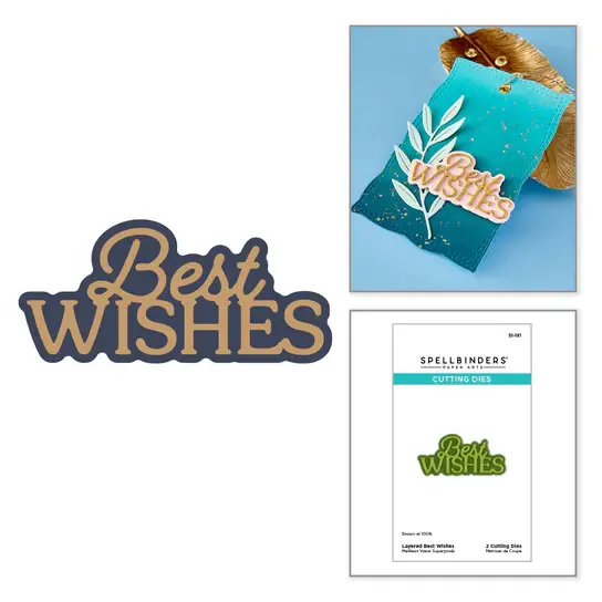 SPELLBINDERS SPELLBINDERS ESSENTIALLY YOURS SENTIMENTS LAYERED BEST WISHES DIE SET