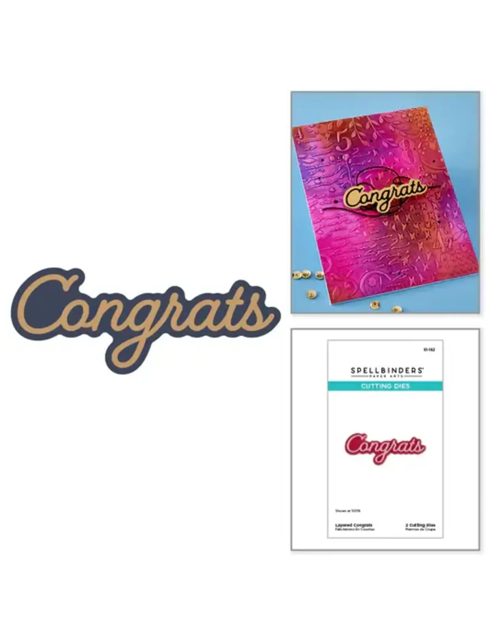 SPELLBINDERS SPELLBINDERS ESSENTIALLY YOURS SENTIMENTS LAYERED CONGRATS DIE SET