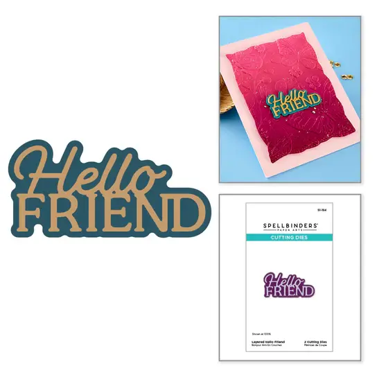 SPELLBINDERS SPELLBINDERS ESSENTIALLY YOURS SENTIMENTS LAYERED HELLO FRIEND DIE SET