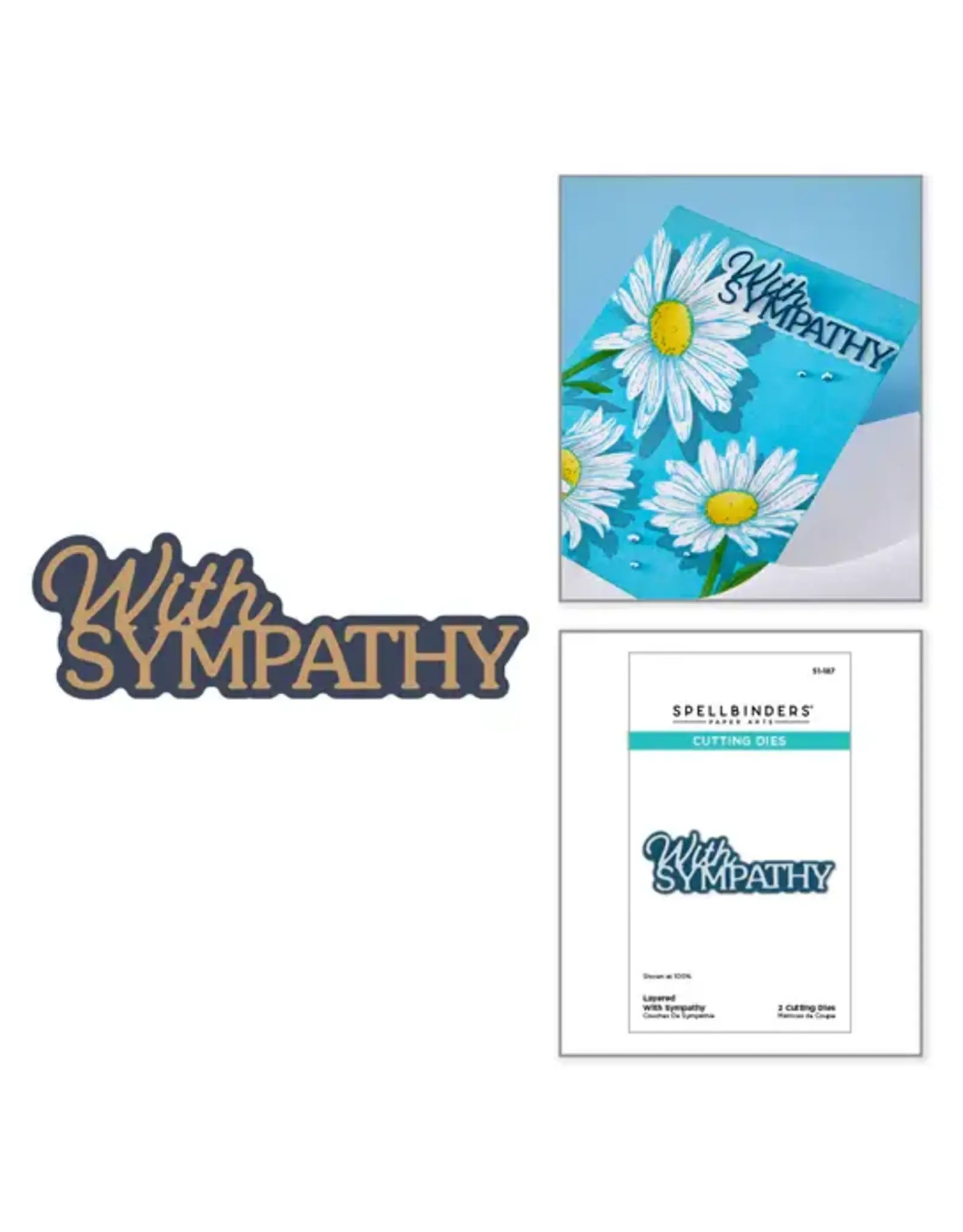 SPELLBINDERS SPELLBINDERS ESSENTIALLY YOURS SENTIMENTS LAYERED WITH SYMPATHY DIE SET