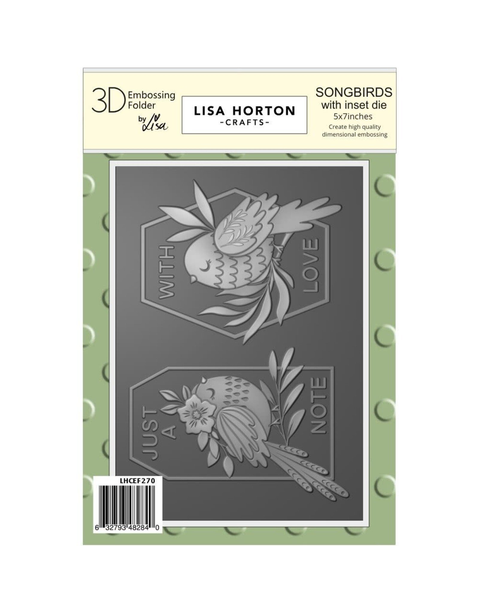 LISA HORTON CRAFTS LISA HORTON CRAFTS SONGBIRDS 3D EMBOSSING FOLDER & DIE SET