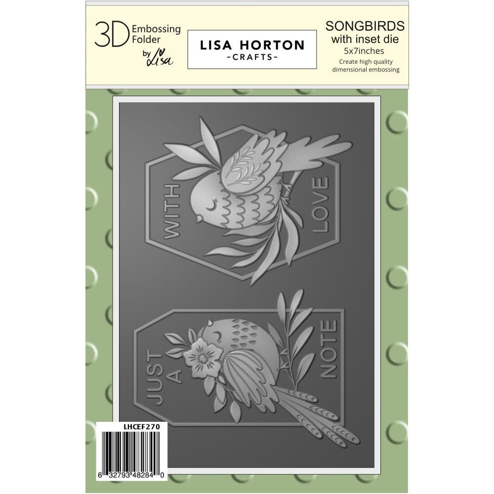 LISA HORTON CRAFTS LISA HORTON CRAFTS SONGBIRDS 3D EMBOSSING FOLDER & DIE SET