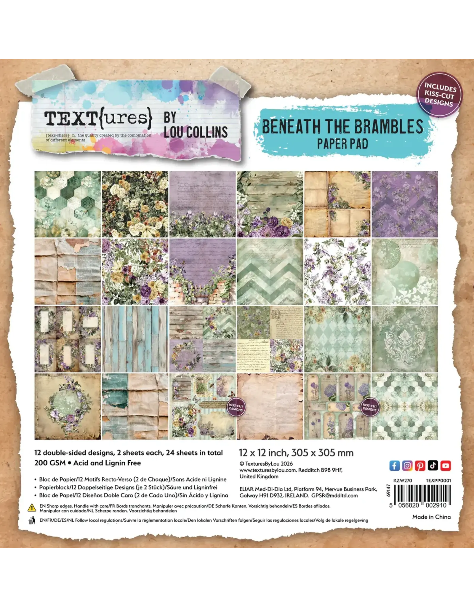 ARDEN CREATIVE STUDIO ARDEN CREATIVE STUDIO BENEATH THE BRAMBLES 12x12 PAPER PAD 24 SHEETS