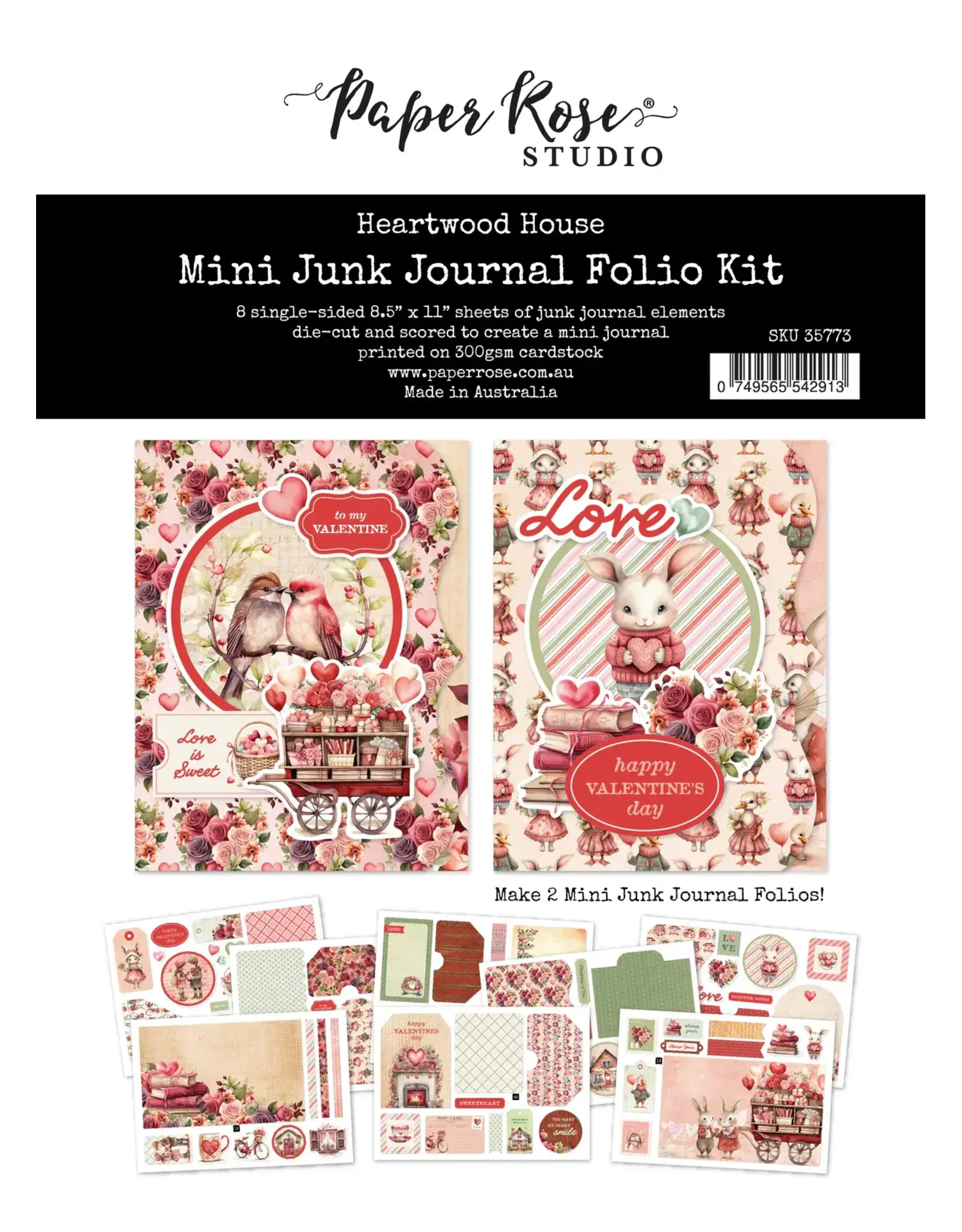 PAPER ROSE PAPER ROSE HEARTWOOD HOUSE 8.5x11 MINI JUNK JOURNAL FOLIO KIT