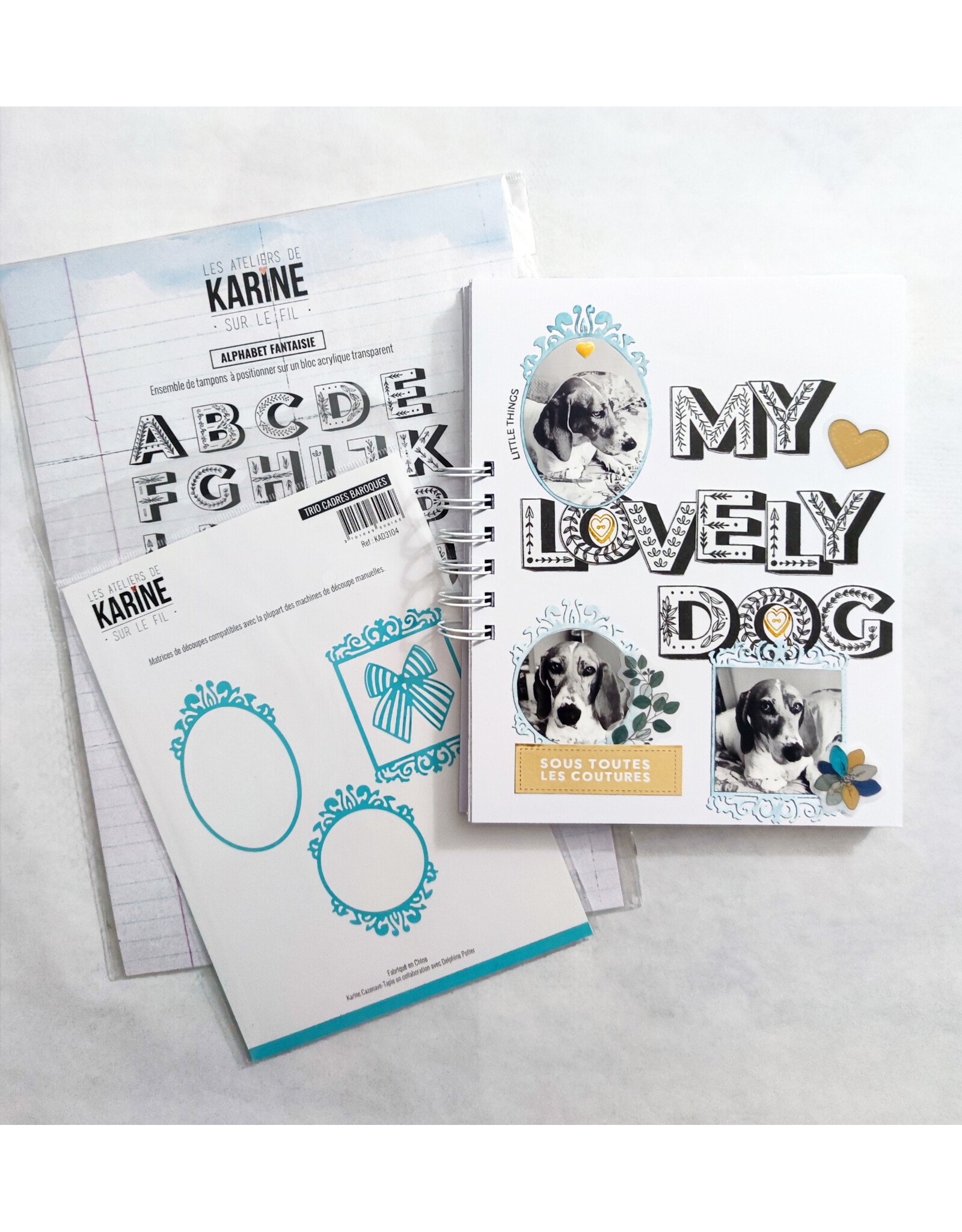 LES ATELIERS DE KARINE LES ATELIERS DE KARINE SUR LE FIL ALPHABET FANTAISIE CLEAR STAMP SET